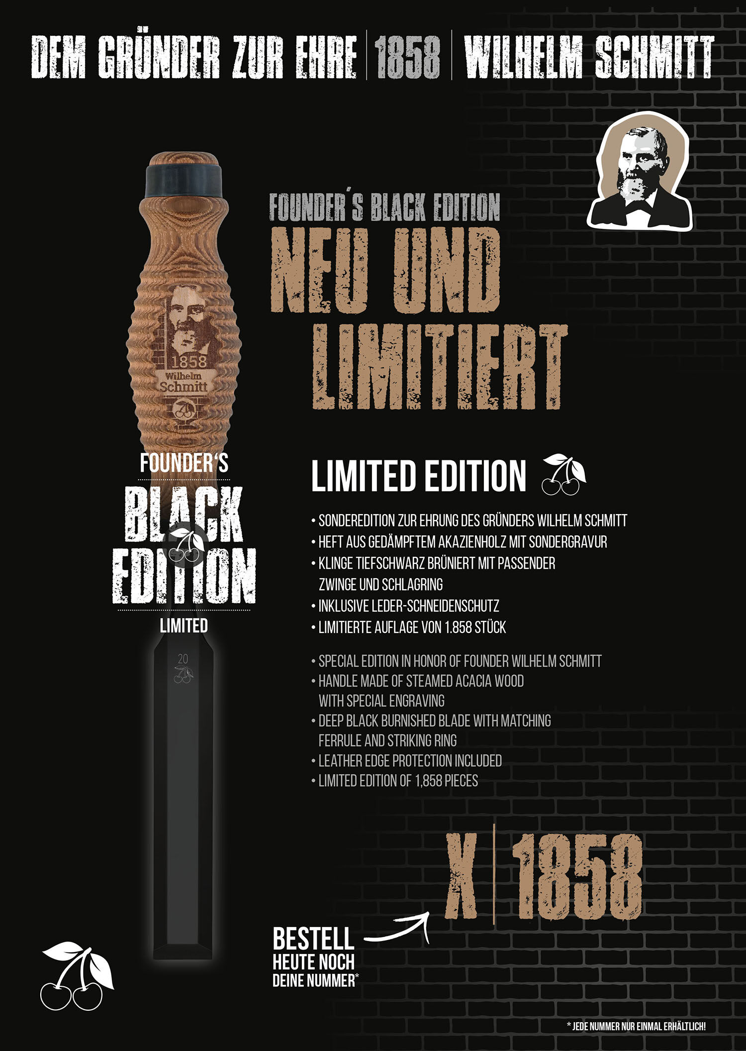 KIRSCHEN FOUNDER'S BLACK EDITION Stechbeitel Neu und Limitiert