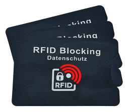 RFID-Blocking Schutzhüllen für Kreditkarten / Bankkarten 3er Set