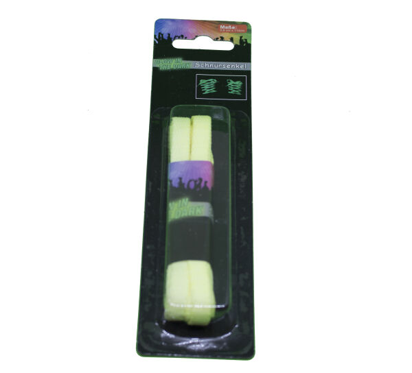 Schnürsenkel Glow in the Dark Gelb (leuchtet Neongelb)