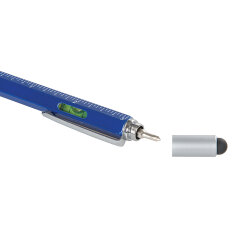 Kugelschreiber mit sechs Funktionen: Lineal, Wasserwaage, Schraubendreher