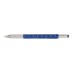 Kugelschreiber mit sechs Funktionen: Lineal, Wasserwaage, Schraubendreher
