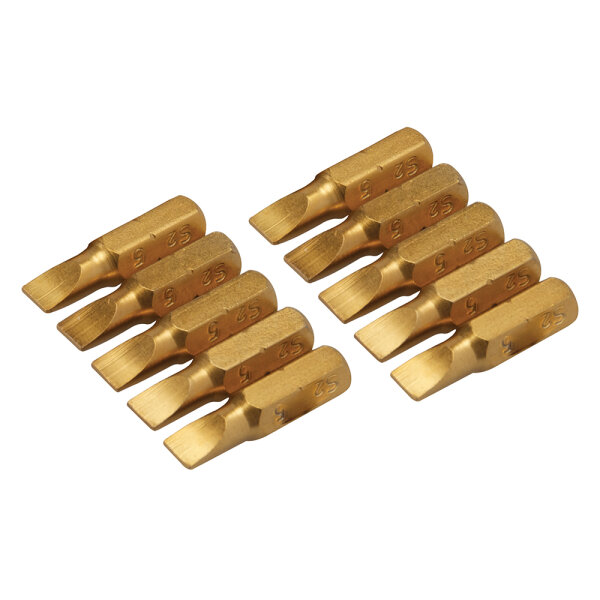 10 x Schraubendreher Gold Bits Schlitz 5 mm