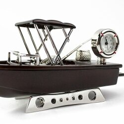 Designer Tischuhr Boot aus Metall