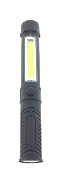 COB-LED Taschenlampe mit Leuchtstreifen und Magnet Schwarz