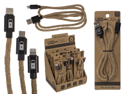 Lightning USB Ladekabel mit Seil ummantelt 100cm