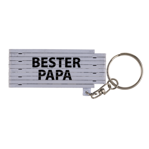 Mini Zollstock Schlüsselanhänger 50 cm "Bester Papa" weiß