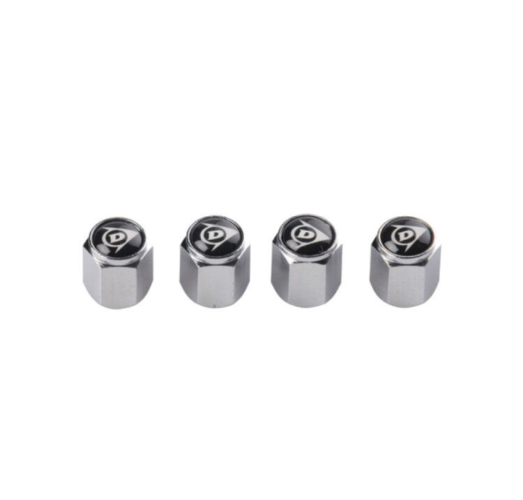 4 x Ventilkappe Aluminium silber glatt