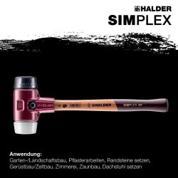 HALDER SIMPLEX Schonhammer 60 mm Gummi / Plastik