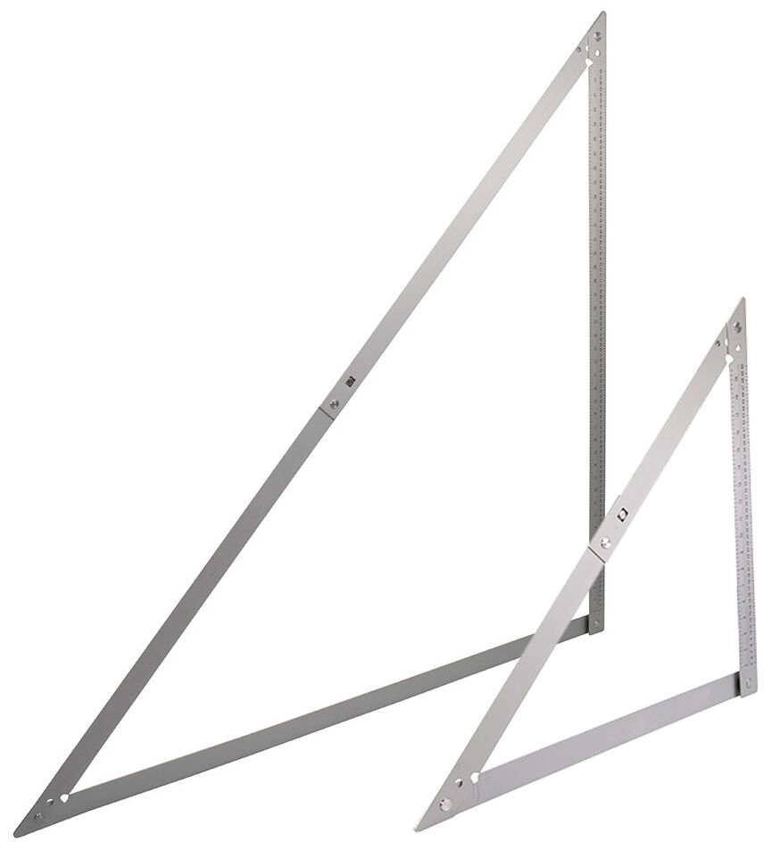 Bauwinkel Set klappbar 600 mm + 1200 mm | 2 Winkeldreiecke aus Aluminium für exakte 90° und 45° Winkel mit Taschen