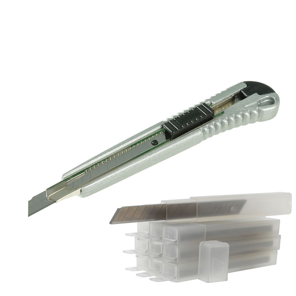 der kleine Handwerker Abbrechmesser 9 Mm Aluminium Cuttermesser + 50 X Abbrechklingen 9 Mm