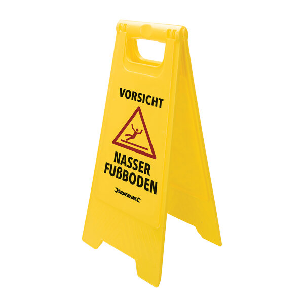 Warnschild „Vorsicht, nasser Fußboden“