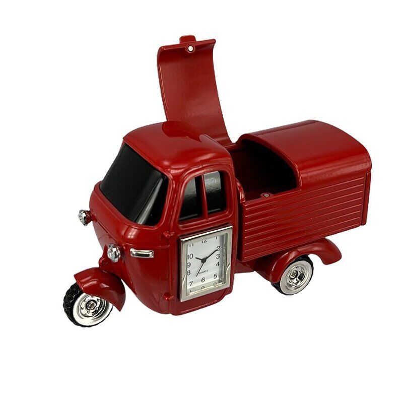 Designer Tischuhr Arpe Rot aus Metall