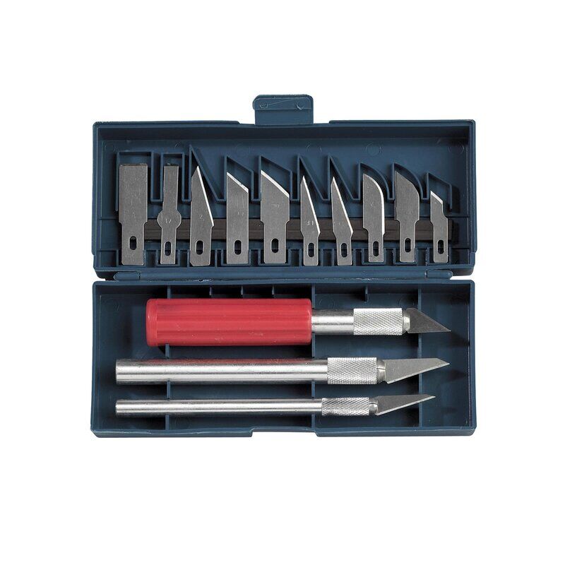 Präzisionsmesser 140 mm mit handlichem Aluminiumgriff inkl. 6 Klingen