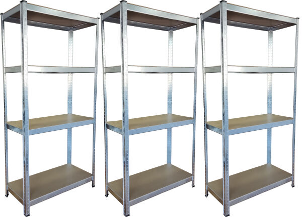 3 x Schwerlastregal / Werkbank Basis verzinkt 150x75x30cm 400kg
