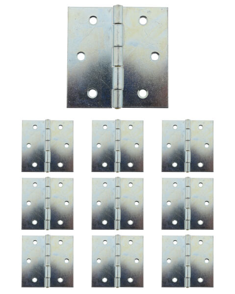10 x Scharnier verzinkt gerollt käntig 82,5 x 81 mm