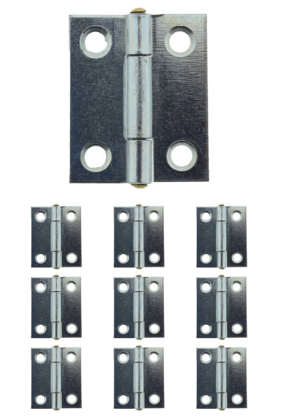 10 x Scharnier verzinkt gerollt schmal 25 x 20 mm