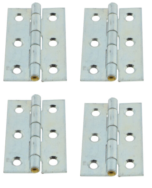 4 x Scharnier verzinkt gerollt schmal 51 x 32 mm