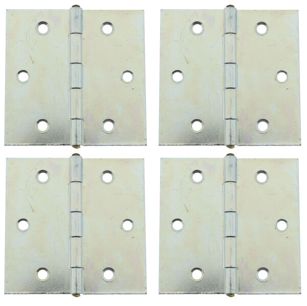 4 x Scharnier verzinkt gerollt käntig 51 x 51 mm