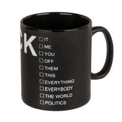 XL Tasse Fuck mit Kreide zum ankreuzen 12,5x11cm schwarz