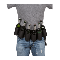 Bier Gürtel Flaschenhalter mit Öffner ca. 124 cm schwarz