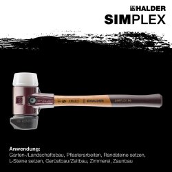 HALDER SIMPLEX Schonhammer Ø 60 mm Gummi / Superplastik mit Standfuß