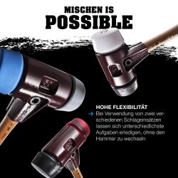 HALDER SIMPLEX Schonhammer Ø 80 mm TPE soft blau / TPE mid grau | Gravur möglich