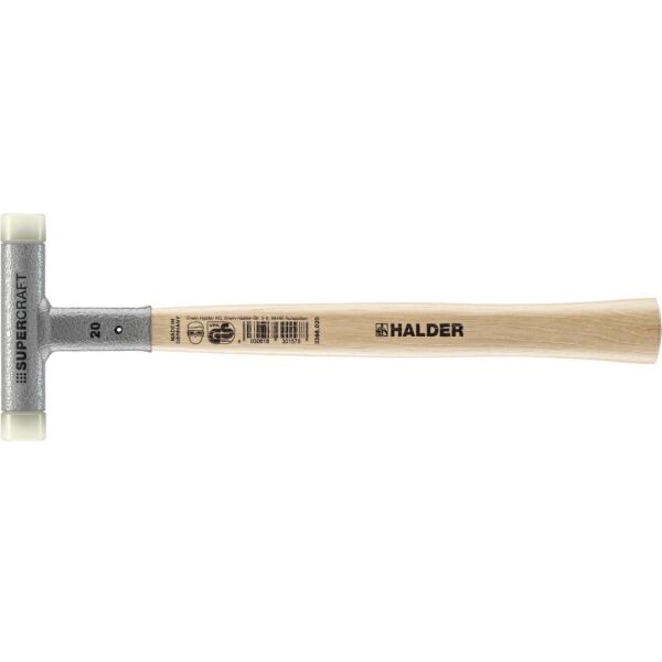 HALDER SUPERCRAFT Schonhammer Ø 20 mm rückschlagfrei mit Stahlschrotfüllung | Gravur möglich