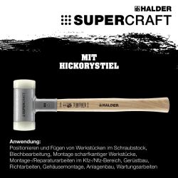 HALDER SUPERCRAFT Schonhammer Ø 35 mm rückschlagfrei mit Stahlschrotfüllung | Gravur möglich