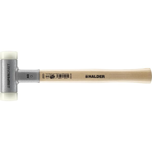 HALDER SUPERCRAFT Schonhammer Ø 40 mm rückschlagfrei mit Stahlschrotfüllung | Gravur möglich