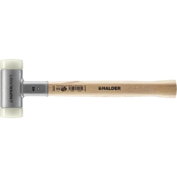HALDER SUPERCRAFT Schonhammer Ø 45 mm rückschlagfrei mit Stahlschrotfüllung | Gravur möglich