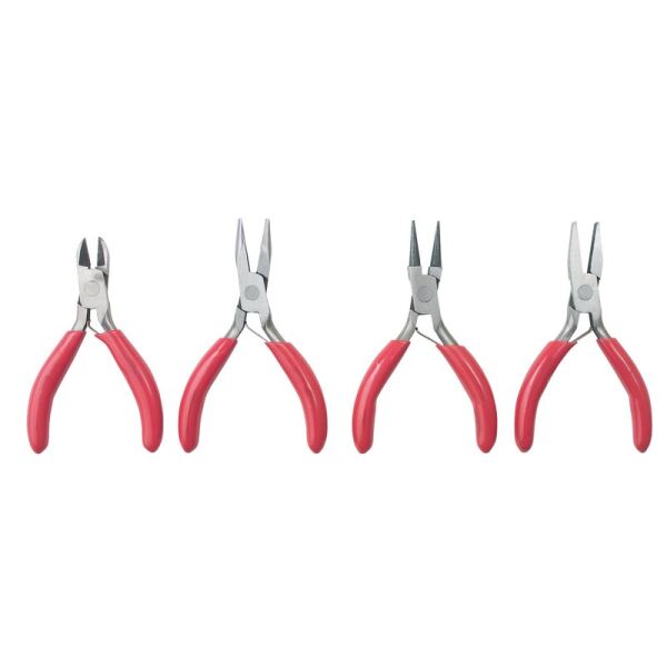 Mikro Zangen Set 4-tlg. Flachzange Spitzzange Rundzange Seitenschneider