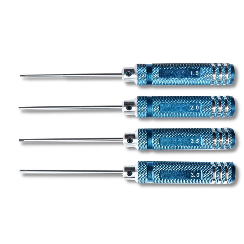 Sechskant Schraubendreher 1,5-3mm mit Metallgriff Set 4-tlg.