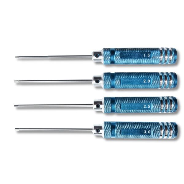 Sechskant Schraubendreher 1,5-3mm mit Metallgriff Set 4-tlg.