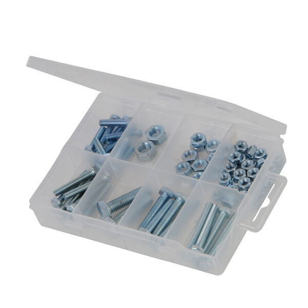 Sechskantschrauben und Muttern M5 - M8 Sortiment 75-tlg.