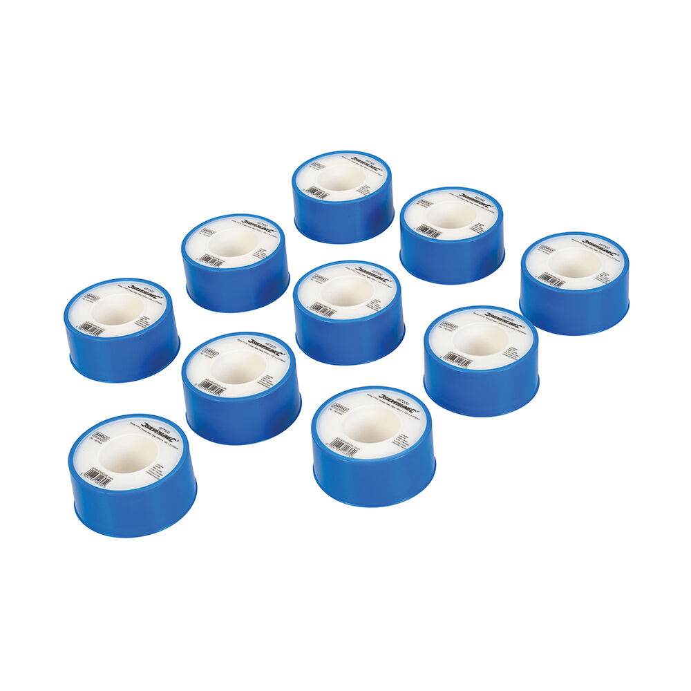 10 x Rolle PTFE-Band weiß 12 m x 19 mm