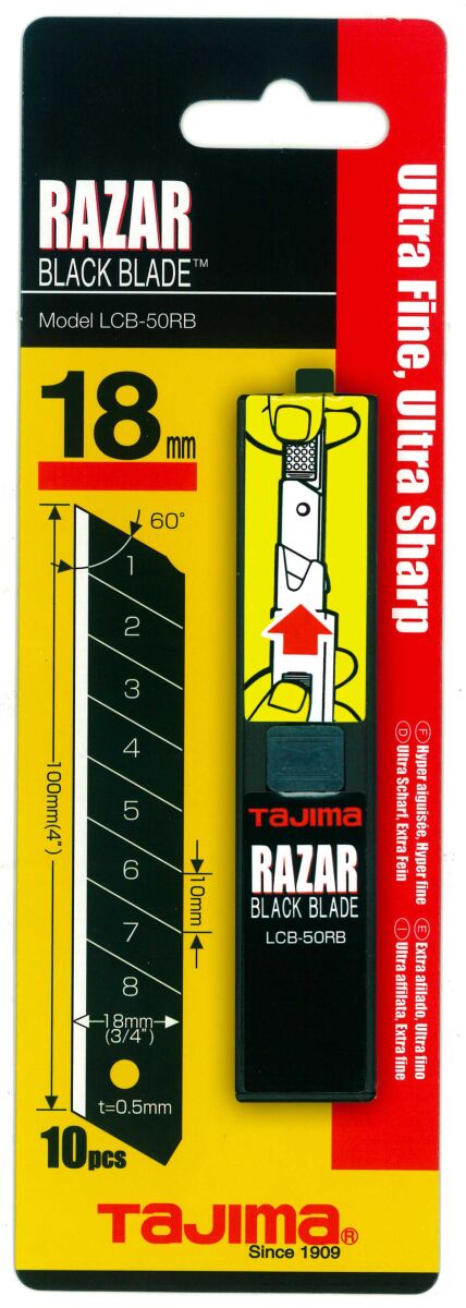 Tajima Razar Black Abbrechklingen 18 mm Spender mit 10 Klingen