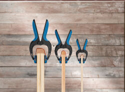 2 x Leimzwingen mit Spannband aus Gummi Größe S