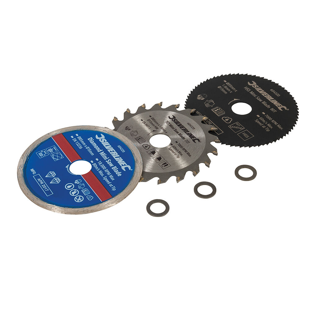 Mini Sägeblätter 85 x 15 mm Satz 3-tlg.