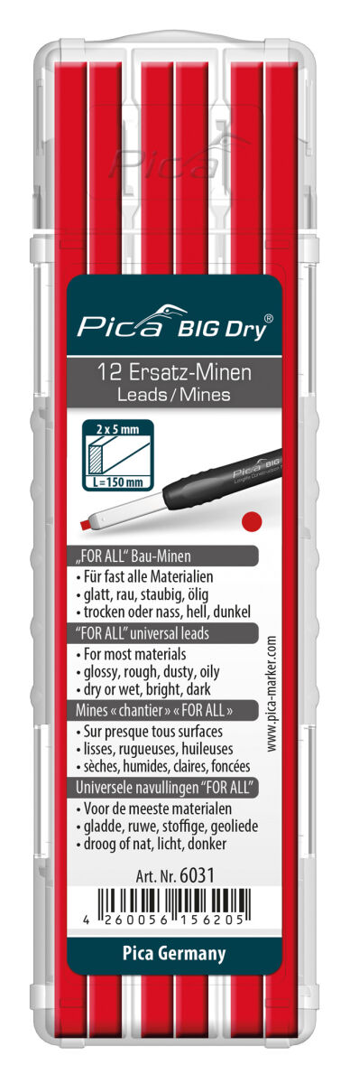 Pica BIG Dry 12 x Ersatzminen FOR ALL Rot