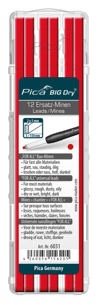 Pica BIG Dry 12 x Ersatzminen FOR ALL Rot