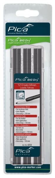 Pica BIG Dry 12 x Ersatzminen Zimmermann Graphit 2H
