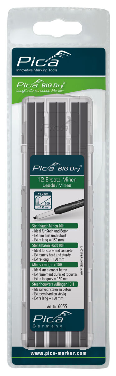 Pica BIG Dry 12 x Ersatzminen Steinhauer Graphit 10H