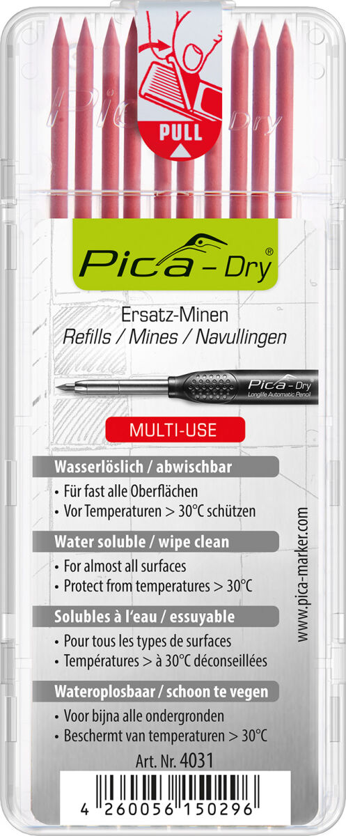 Pica Dry 10 x Ersatzminen Multi Use Rot