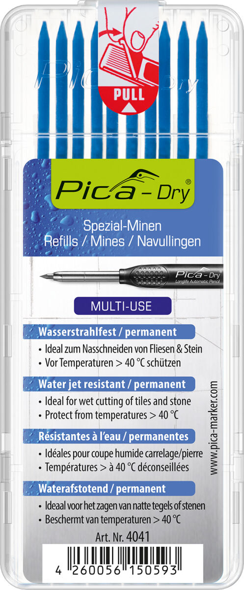 Pica Dry 10 x Spezialminen wasserstrahlfest Blau