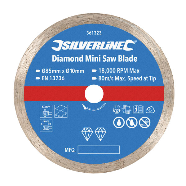 Mini Diamant Trennscheibe 85 mm mit 10 mm Bohrung