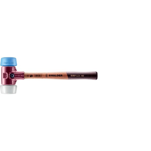 HALDER SIMPLEX Schonhammer Ø 50:40 mm TPE-soft blau / Superplastik weiß | Gravur möglich