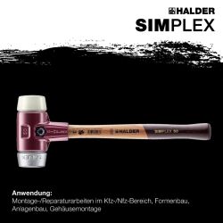 HALDER SIMPLEX Schonhammer Ø 80 mm Nylon / Weichmetall | Gravur möglich