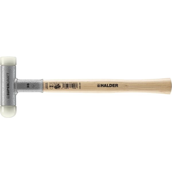 HALDER SUPERCRAFT Schonhammer Ø 30 mm rückschlagfrei mit Hickorystiel | Gravur möglich
