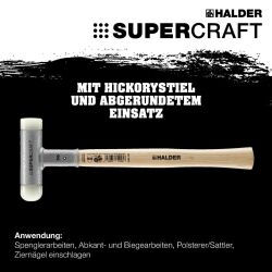 HALDER SUPERCRAFT Schonhammer Ø 30 mm rückschlagfrei mit Hickorystiel | Gravur möglich