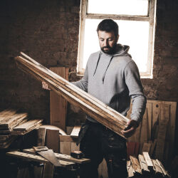 Scruffs Kapuzenpulli Worker grau Größe S